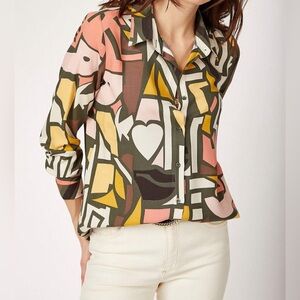 Women Long Sleeve Button Down Dressy blouse Casual Top 3x #arts #fashion